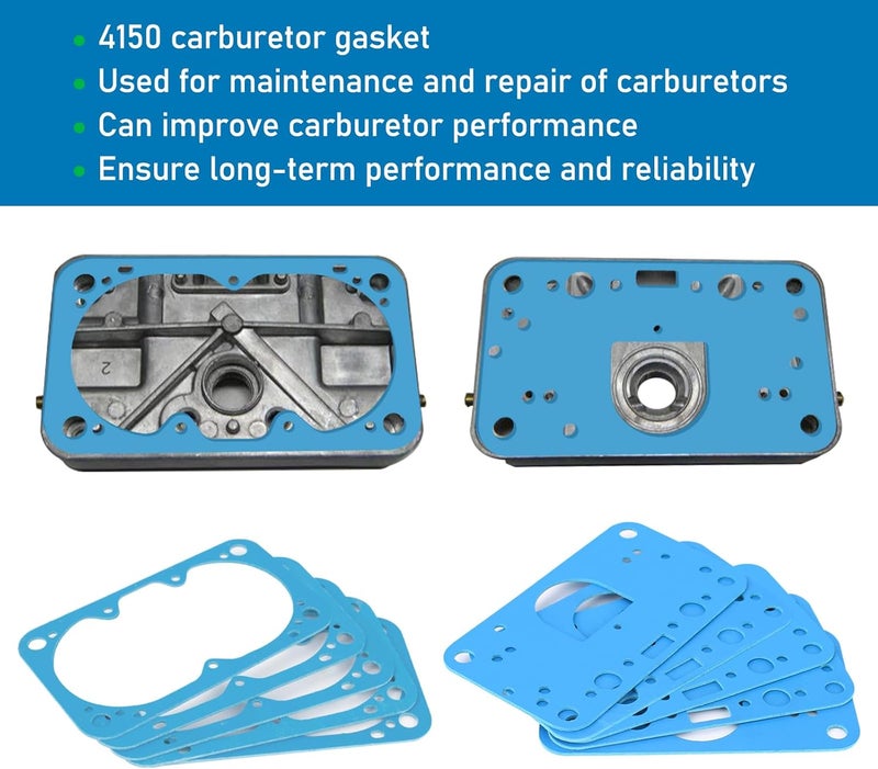JIOTAR 4150 Carburetor Rebuild Gasket Kit For Holley 8-2000 M2300 4150 G59 8-2000QFT, Carburetor Bowl Gaskets Set Rebuild Kit Replacement Holley, Street Avenger, QFT, Proform, FST, HP - Image 4